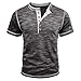 YSERB Men's Henley Shirts Short Sleeve Fitted Muscle T-Shirt Distressed Fashion Casual Basic Henley T-Shirts All Day Comfort Gray
