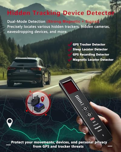 OBSITWY Hidden Camera Detectors, Anti-Spy Camera Finder & GPS Tracker Detector with Anti-Theft & SOS Alarm, Privacy Pen Bug Detector, Portable for Travel, Hotel, Office, Car (Medium) — view 3