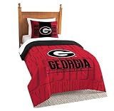 Northwest NCAA Georgia Bulldogs Unisex-Bettdecke und Kissenbezug-Set, Doppelbett, Moderne Interpretation