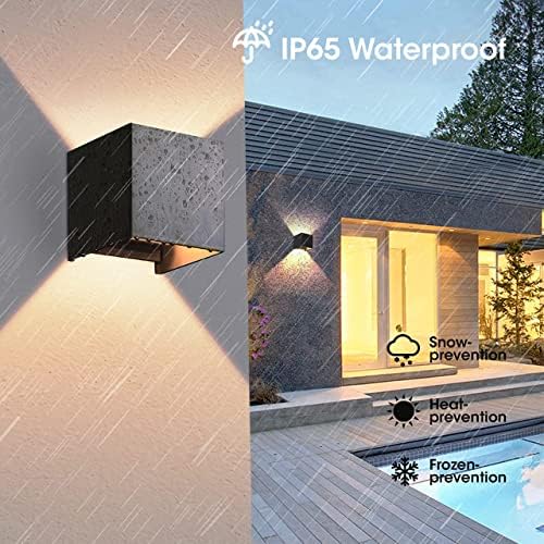 OOWOLF Outdoor Wall Lights,IP65 LED Wall Lights,3000K Warm White Outside Wall Lights with G9 Replaceable Bulb,Modern Aluminium Wall Lamp Black Wall Lights for Garden Bedroom Kitchen