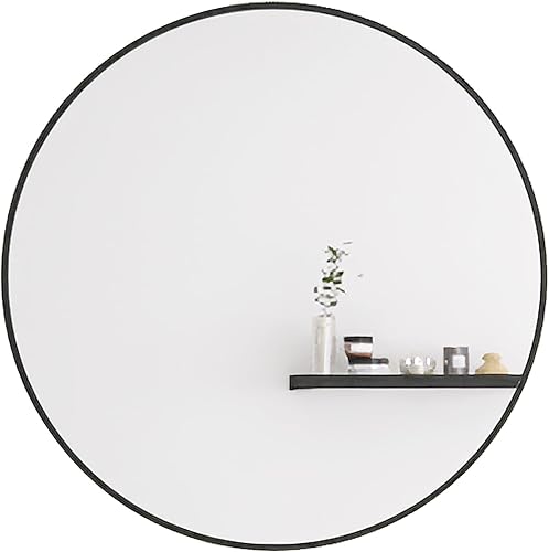 Miniatura 1 de Espejo redondo de pared de 24" espejo de baño maquillaje espejo de tocador - negro