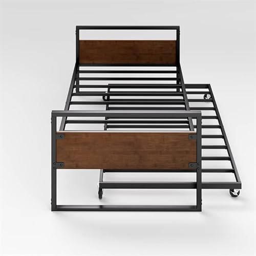 Zinus Suzanne Bamboo And Metal Daybed With Trundle / Mattress Foundation With Steel Slat Support / Easy Assembly, Twin #TOP3