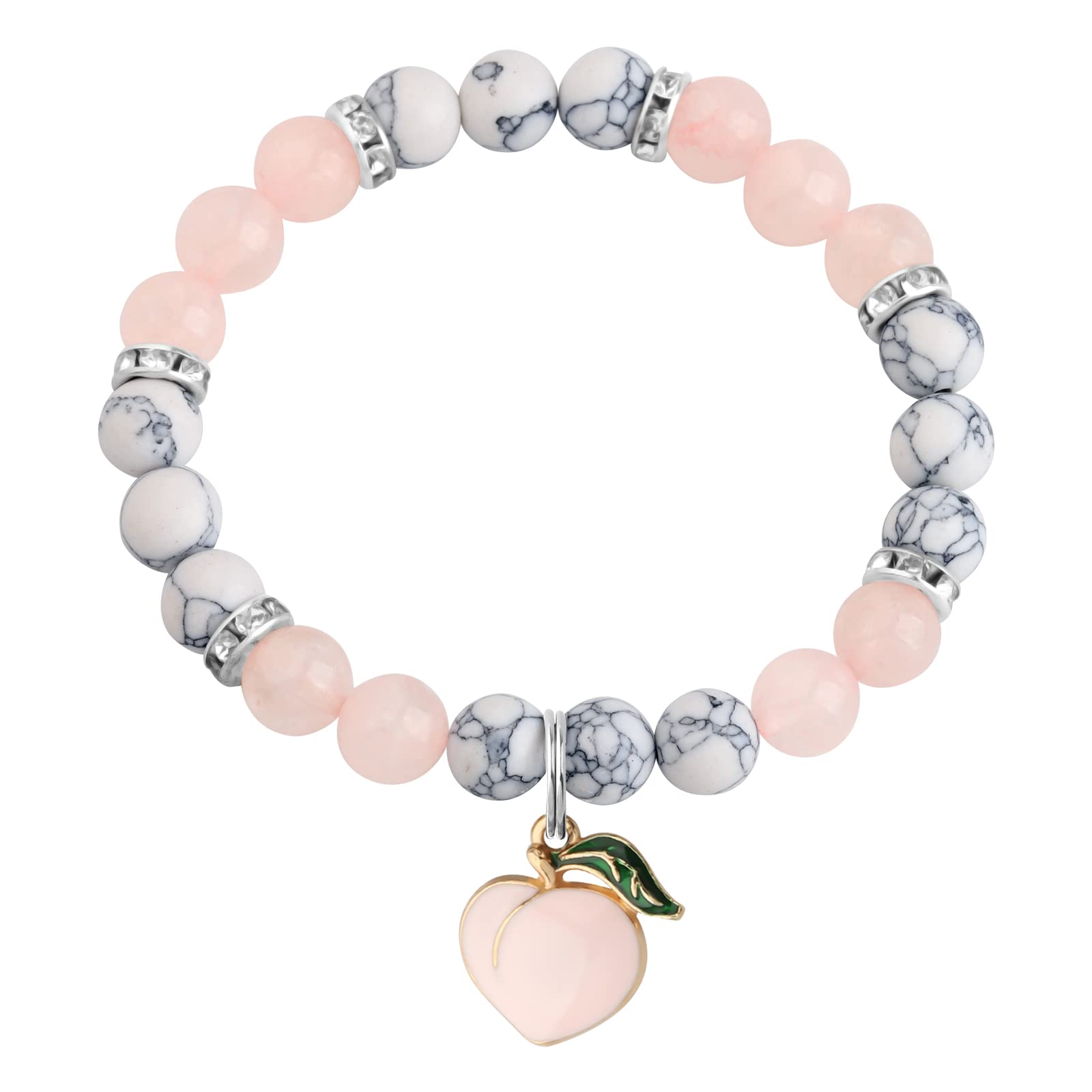 UJIMS Peachy Gift Peach Lover Bracelet Peach Charm Gift for Women Fruit Lover Jewelry for Best Friend Family