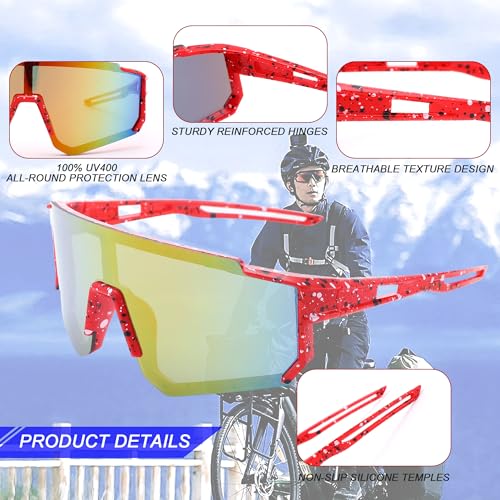 LIU·WEN Youth Baseball Sunglasses With Strap for Boys Girls Age 4-12 - Lightweight Cycling Kids Sports Sun glasses4