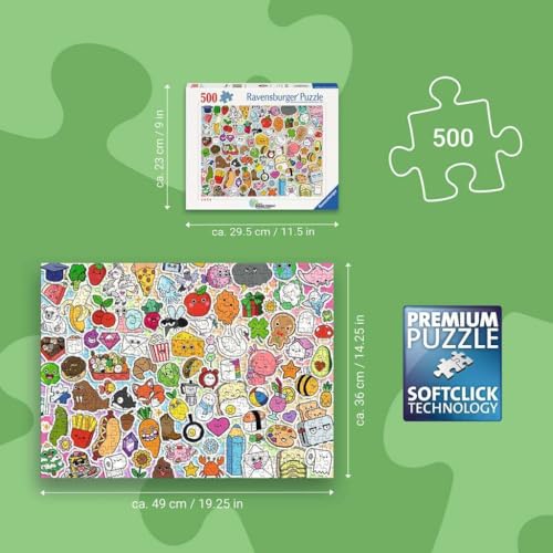 Rompecabezas Ravensburger Cute Kawaii Chaos de 500 piezas – Arte juguetón con personajes, desafío divertido para adolescentes y adultos miniatura 3