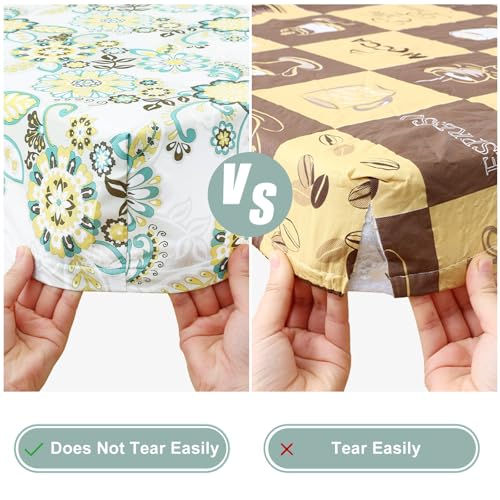 Image of misaya Picnic Table Cover with Bench Cover, Waterproof Elastic Fitted Tablecloth for 5 Foot Tables, Rectangle Washable Polyester Tablecloths for Picnic, Camping, Outdoor (Paisley Flower, 30 inch x 60 inch)