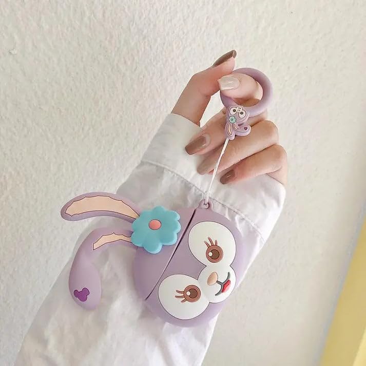 Image of Cartoon Silicone Case Compatible with Apple AirPods Pro 2 Case Cover - Cute 3D Shockproof 360 Protective Skin Cover with Keychain | AirPods Pro 2nd Gen Case (Rabbit)