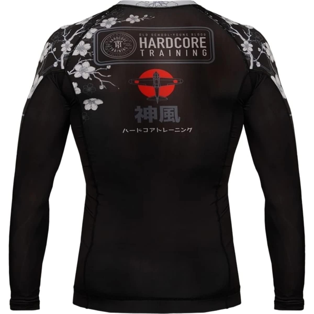Hardcore Training Rash Guard Mężczyźni Kompresja Koszulka Długi Rękaw BJJ MMA No-Gi Obcisła Grappling Boks (DE/NL/SE/PL, Alfa, 5XL, Regularny, Regularny, czarny/szary/czerwony)