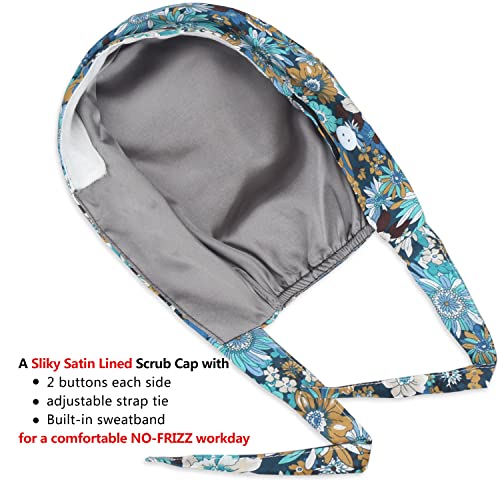 Image of ABAMERICA Working Caps with Button and Sweatband, Adjustable Working Hats for Women Men, One Size(Tie Back or Toggle)