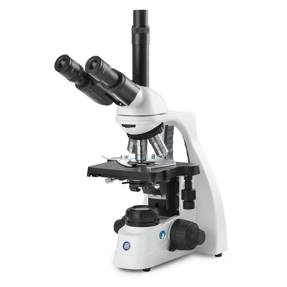 bScope Microscopio Compuesto trinocular, oculares HWF de 10x/20 mm y Nariz quíntuple con Plan PLI 4/10/S40/S100x Aceite Infinito corregido Objetivos iOS Globe Scientific | Euromex