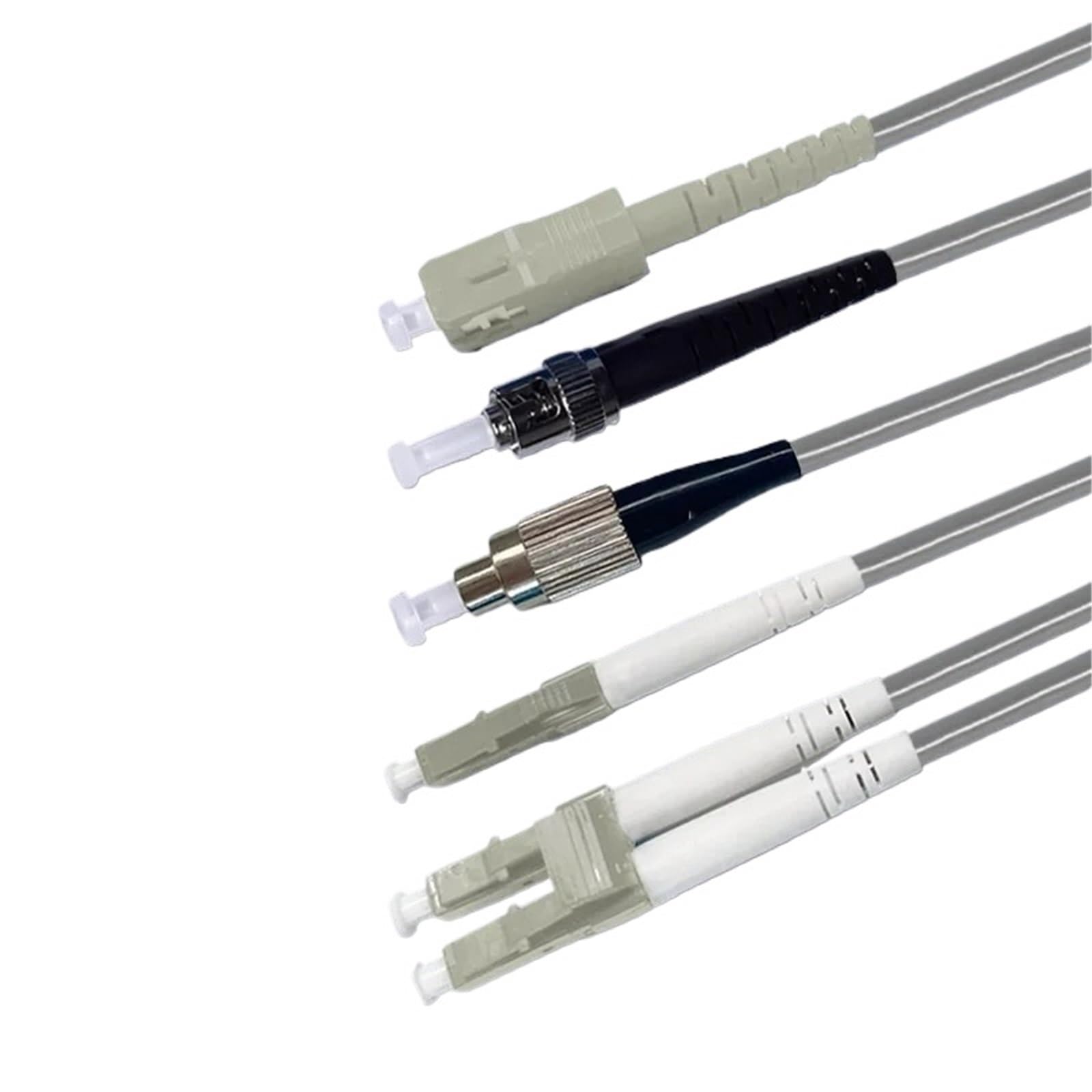 Câble à fibre optique blindé en PVC multimode OM1 62,5/125 Simplex/Duplex - 2 cœurs - Connecteurs LC FC-SC-ST - 60 m à 120 m - LC 1 fil - 60 m
