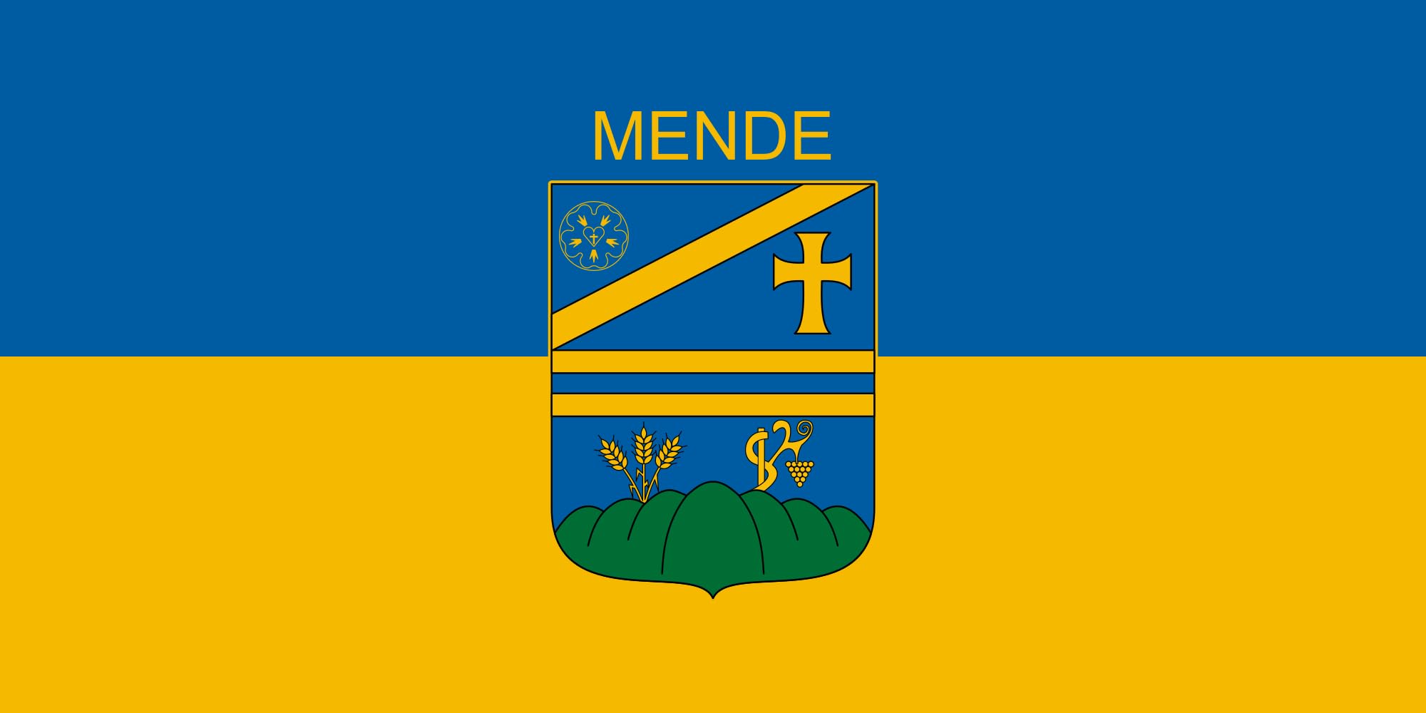 Drapeau Mende Hungary grand format pour décorer votre salon ou pavoiser votre balcon