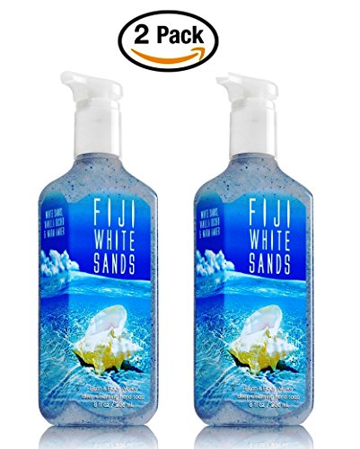 Bath & Body Works Fiji White Sands Soap - Pack of 2 White Sand, Vanilla Orchid, and Warm Amber Scented Deep Cleansing Hand Soaps with exfoliating microsphere beads