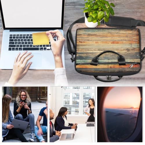 Bolso para portátil con patrón madera retro vintage 15" miniatura 6