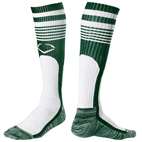 EvoShield mens Medium Evo Throwback Game Socks Dark Green, Dark Green, Medium US3