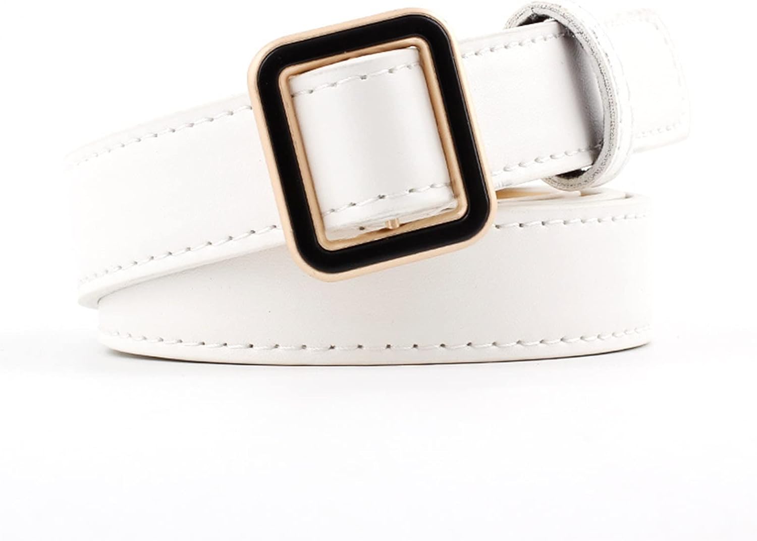 PU Leather Belt Simple Square Buckle Ladies Waistband Fashion Retro Women Student Belt For Jeans Dress Cloth 1Pcs