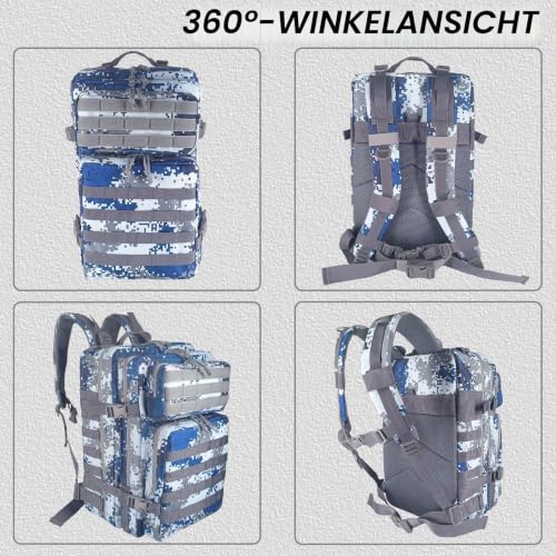 HEMSO Militär Rucksack Herren,45L Groß Rucksack Wasserdicht Outdoor Assault Survival Wanderrucksack Herren… – Ansicht 5