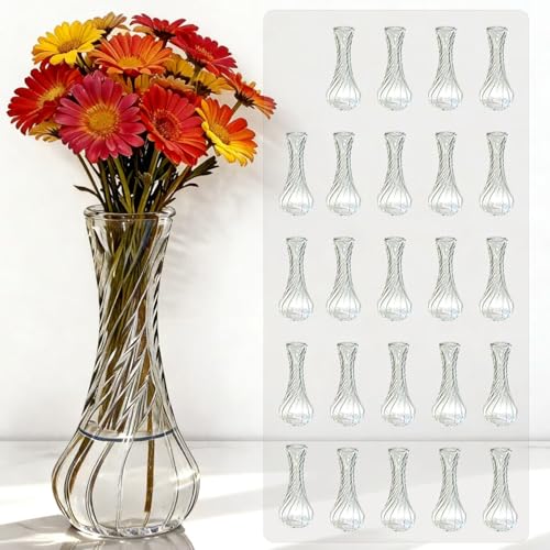 Sandraheer 24 Pack Clear Glass Bud Vases 6 Inch Vintage