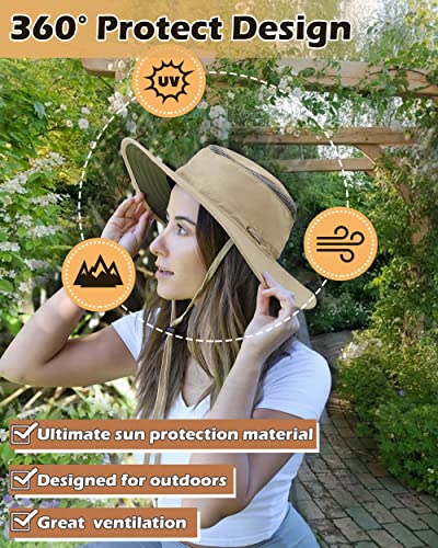 Tirrinia Fishing Hiking Hat For Men Safari Sun Hat Wide Brim Boonie Upf 50+ Tan #TOP1