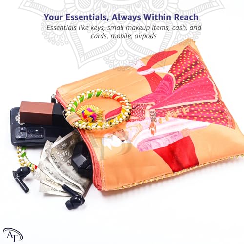 Image of Women Potli Bags Pack of 18| Gifting Potli with Zip & Bangle Handle | Traditional Shagun Return Gifts Potli for Mehandi, Haldi, Baby Shower, Wedding, Sangeet (Couple Print)