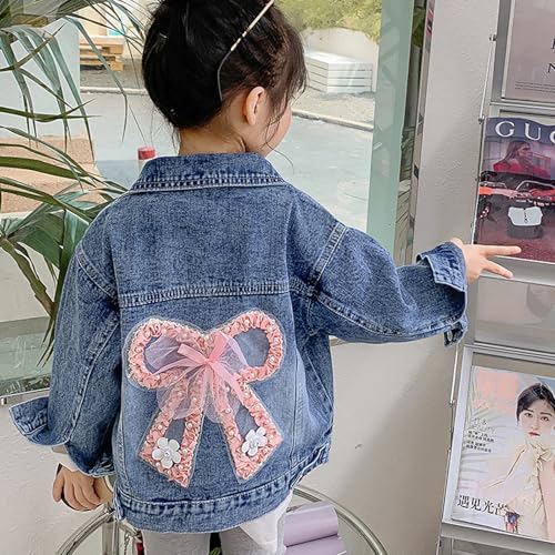 ASHER FASHION Girls Denim Jacket with 3D Flower Design3