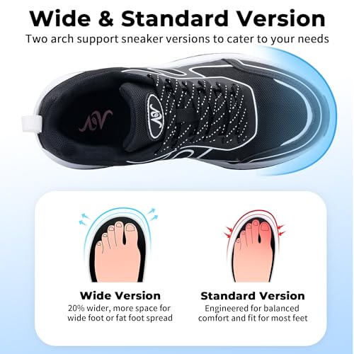Image of Womens Walking Shoes with Arch Support Wide Orthotic Plantar Fasciitis Sneakers Athletic Tennis Shoes