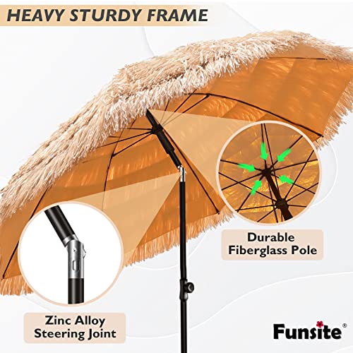 Funsite 6.5Ft Tiki Umbrella Outdoor Patio Umbrellas With Tilt Hawaiian Tropical Palapa Beach Umbrella, Upf 50+ Thatch Hut Umbrella For Patio Backyard Pool #TOP4