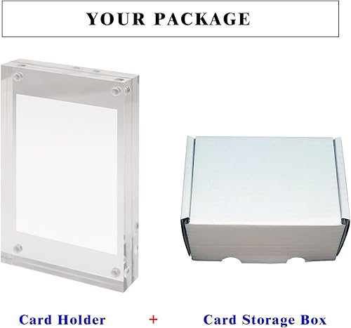 Miniatura 3 de 35PT - Soporte para tarjetas intercambiables, súper grueso (0.827 in), vitrina acrílica transparente (1 ranura con caja de almacenamiento)