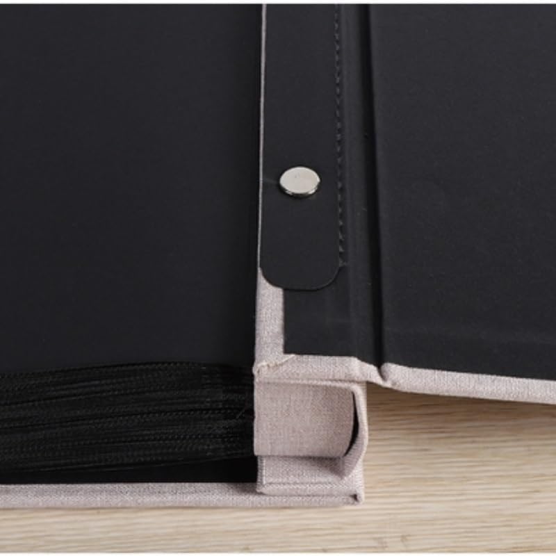 Travel Growth Commemorative Book ﻿ Linen Cover PP Photo Album with Pocket Large Capacity Photo Album Applicable to Photos, Receipts, Star Cards, etc(White-Dinosaur Doodle4)