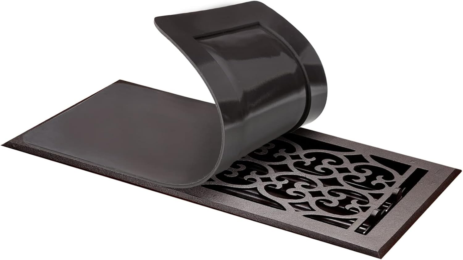 Home Vents Cover 2 Pack, 5.5 x 12 inches Strong Magnetic AC and HVAC Vent Covers, Pocket Design Fits for Most Floor, Wall, Ceiling and Air Registers Vents with The Damper Wheel, Brown