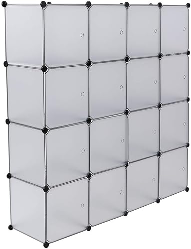 Miniatura 7 de HEPMIMZHU Organizador de almacenamiento de 16 cubos, organizador de almacenamiento de ropa para armario, estantes de cubo, organizadores de armario