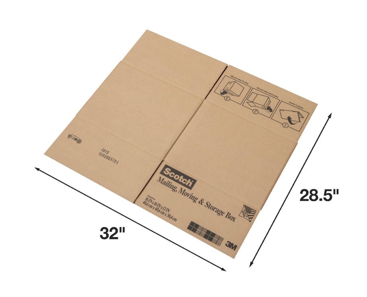 Scotch correo, movimiento, y caja de almacenaje, caja de plegado, 6-pack, color marrón 16 x 16 x 12 Inches