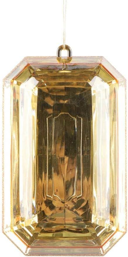 Vickerman 732021-8" Champagne Rectangle Jewel Glitter Christmas Tree Ornament Assortment (2 Pack) (MT233038)