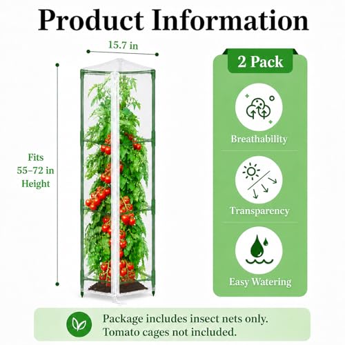 Halatool Garden Tomato Plant Cover Netting, Fits 55–72" Tomato Cages by Halatool - Used condition - Image 2
