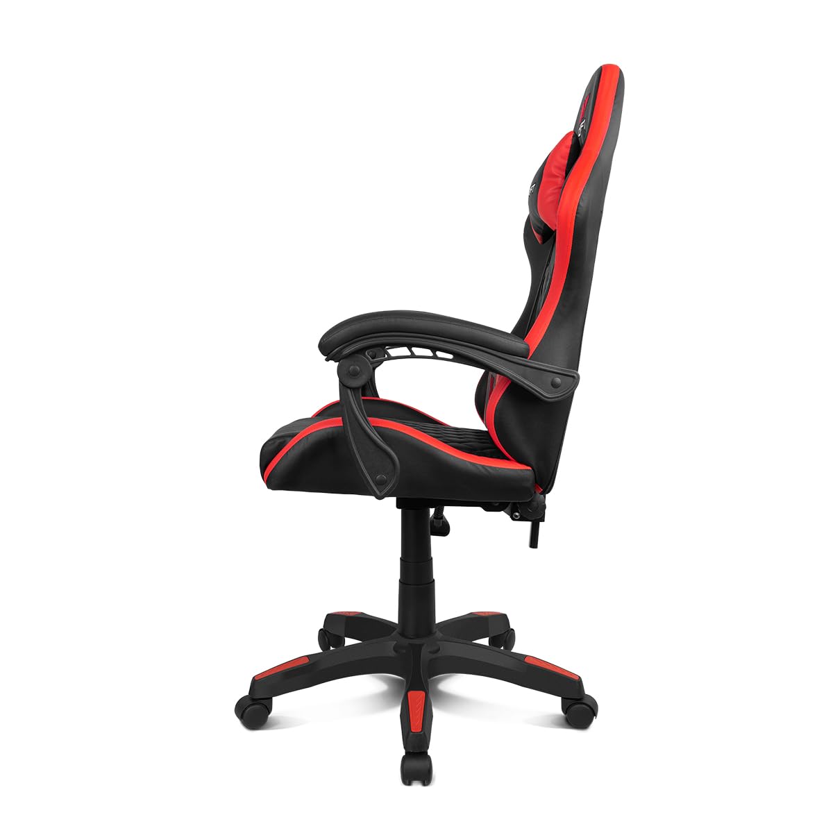 DRIFT GAMING DR35 – Profesjonalny ergonomiczny fotel gamingowy z podparciem lędźwiowym i regulowanymi podłokietnikami 2D, odchylany 135°, ciche koła, tapicerka ze skóry syntetycznej, Czarny/Czerwony
