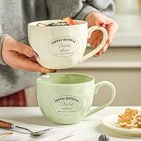 Taoyanmo Duża ceramiczna filiżanka do kawy, 650 ml, filiżanka do kawy z mlekiem, miska do sałatki, filiżanka do herbaty, gładka glazura na kakao, cappuccino, latte, musli, nadaje się do mycia w