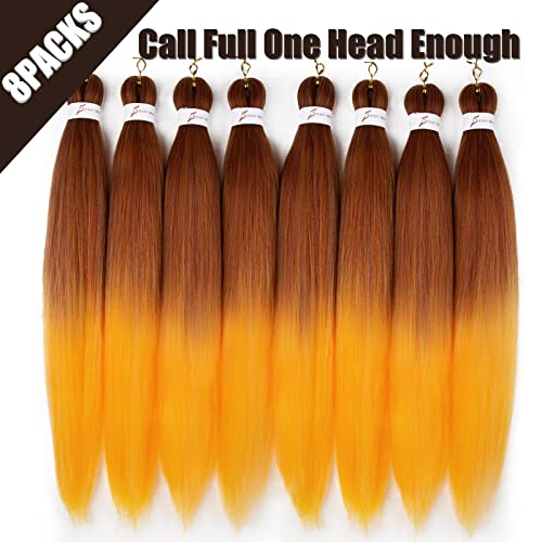 Pre-stretched Braiding Hair Professional Easy Crochet Braid Hair 26 Inch 8 Packs Hot Water Setting Soft Synthetic Braiding Hair Extension for Twist Senegalese Crochet Hair (26 inch - Image 4