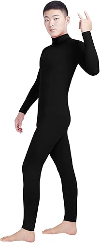 Miniatura 3 de Shinningstar Zentai Unitard - Body de manga larga con cuello alto y elastano para hombre