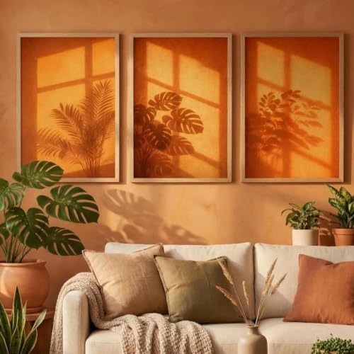 Láminas abstractas de sombras de plantas de 40x60cm para renovar paredes vacías