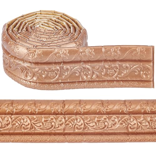CRASPIRE Moldura de Borde de Pared de 90 x 3.15 Pulgada Borde de Papel Tapiz Autoadhesivo Despegable Y Pegable Moldura de Espuma En Forma de Corona Borde de Pared Decorativo Adhesivo 3D Borde