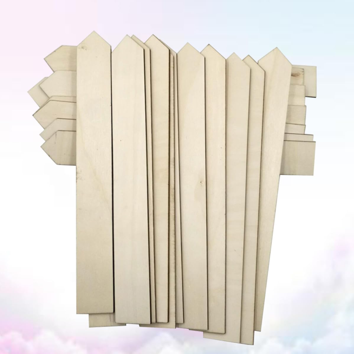 Lot de 100 Étiquettes de Piquet en Bois Rustiques 24x3 Cm pour Plantes, Longues Bandes pour Maison et Contenants de Jardin