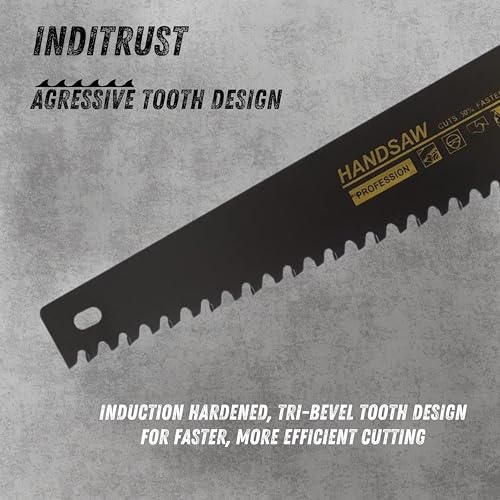 Image of Inditrust 24 inch 600mm Carbide Tipped Teeth AAC /Concrete /Siporex Hand Saw for Cutting Bricks, Aerated Concrete Blocks, Cement Cutter Blade with PVC Handle