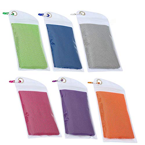 GMIFUN Cooling Towels(6-Pack) for Neck Headhand,Stay Cool for Sports,Running,Swimming,Yoga,Fitness,Pilates,Gym,Golf