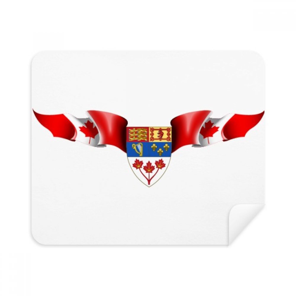 Canada Flag National Emblem Cleaning Cloth Screen Cleaner 2pcs Suede Fabric