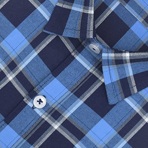 Image of GHPC 100% Cotton Checkered Half Sleeves Regular Fit Formal Shirt for Men