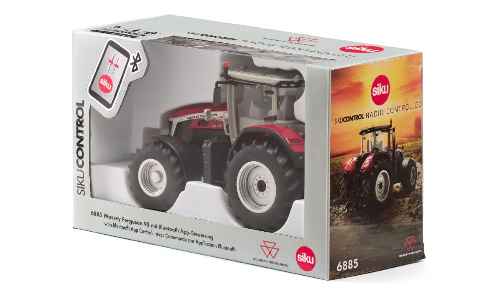 siku 6885, Massey Ferguson 9S Traktor, 1:32, Zdalnie sterowany, Zdalne sterowanie przez Bluetooth w aplikacji, Bez modułu zdalnego sterowania, Metal/Tworzywo sztuczne, Czerwony