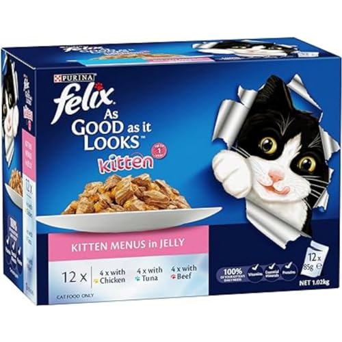 Purina Felix Kitten As Good As It Looks Kitten Menus in Jelly Wet Cat Food (85g x 12)