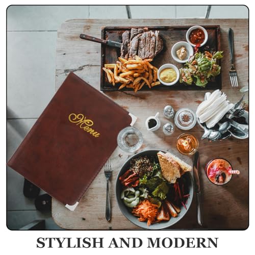 Couvertures de menu A4 Cabilock anti-tache en faux cuir - 6