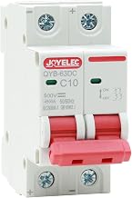 2P Circuit Breaker, 10A Photovoltaic DC Mini Circuit Breaker 500V, 4.5kA Safety Switch with Overcurrent Release with Overload Protection and Short Circuit Protection