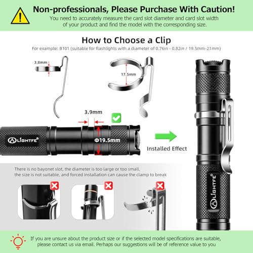 Clip de lampe de poche B119-B207 lot de 15 pour ne plus perdre votre lampe sur votre sac